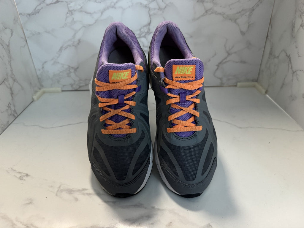 Nike Air Max Run Lite Shoes Youth Size 6.5Y Grey Purple Orange, Pre-owned,Excell