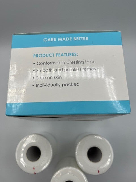 3 pk.- JJ CARE Soft Surgical Tape 4 x 10 Yards Soft Cloth Medical Latex Free NEW