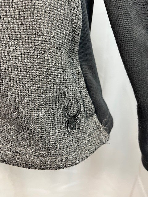 Spyder Jacket Girl's Medium Gray/Black Full Zip Sweater Jacket Sweater,Pre-owned
