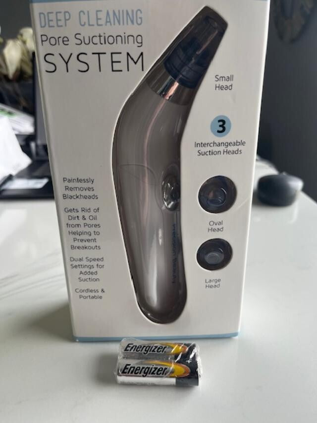 PRECISION BEAUTY Deep Cleansing Pore BLACKHEAD Suctioning System 3HEAD w/Battery