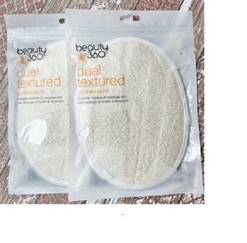 Beauty 360 Dual Textured LoofahBuff,Exfoliates,Cleanses &Massages Skin Save Buy2