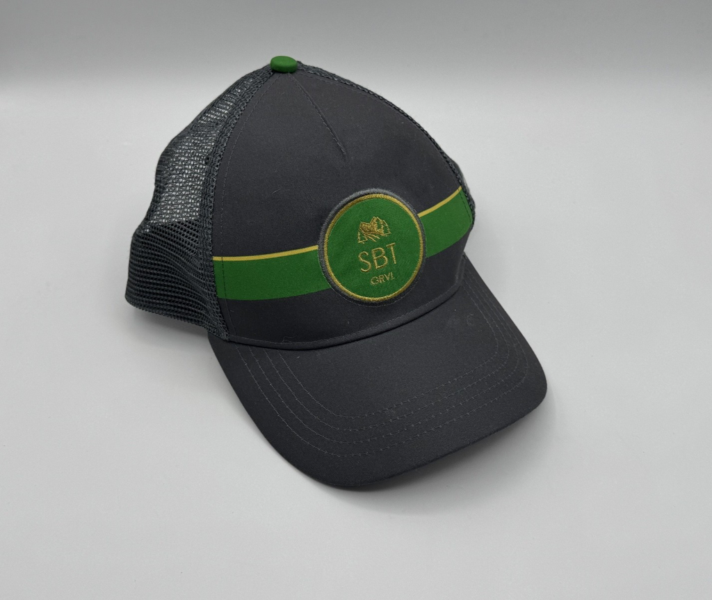 Boco Gear World Class Gravel Race SBT GRVL Finisher Trucker Hat, Green & Grey