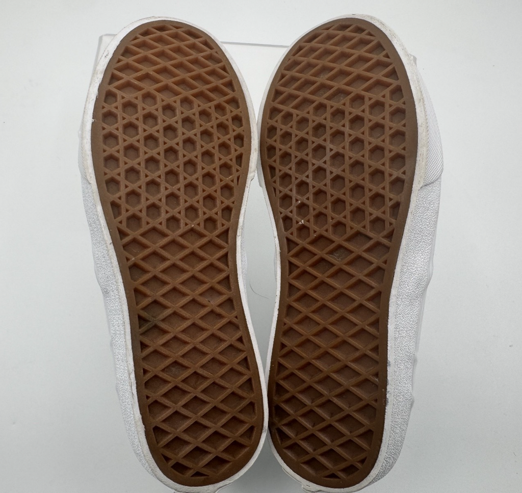 Vans Classic Slip-On True White Canvas Unisex Kids Youth Shoes Size 4