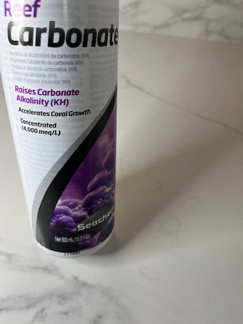 Seachem Reef Carbonate 500mL Concentrated Liquid Raises Carbonate Alkalinity KH
