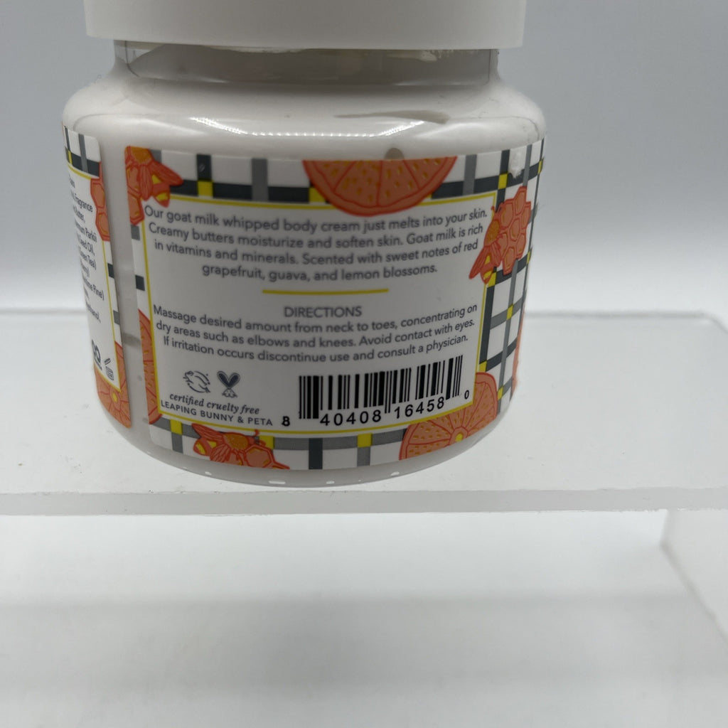 Beekman 1802 Honeyed Grapefruit Pure Goat Milk Whipped Body Cream 8 oz SEALED