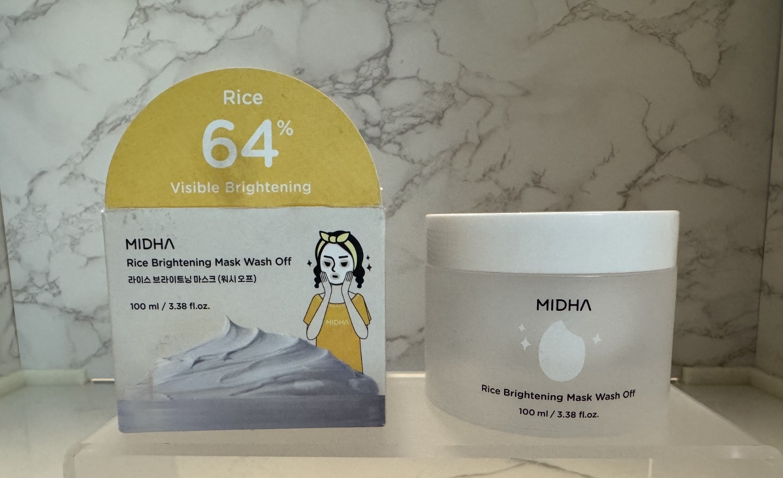 MIDHA (K-Beauty) Rice Brightening Face Mask Wash Off (100ml), NIB, Exp 05/28