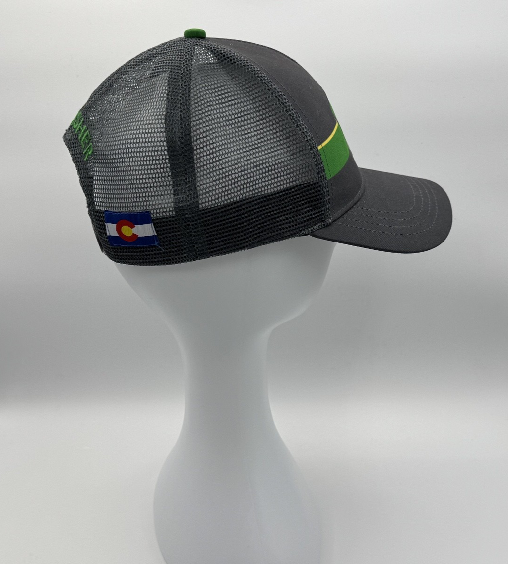 Boco Gear World Class Gravel Race SBT GRVL Finisher Trucker Hat, Green & Grey