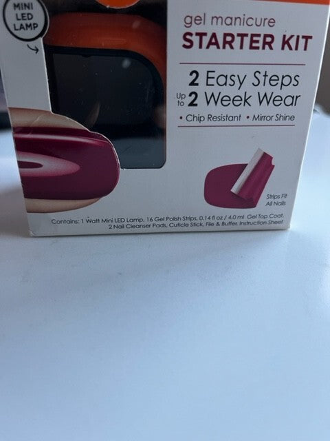 Sally Hansen Salon Insta Gel Strips Gel Manicure Starter Kit w/2 Gel Strips NIB