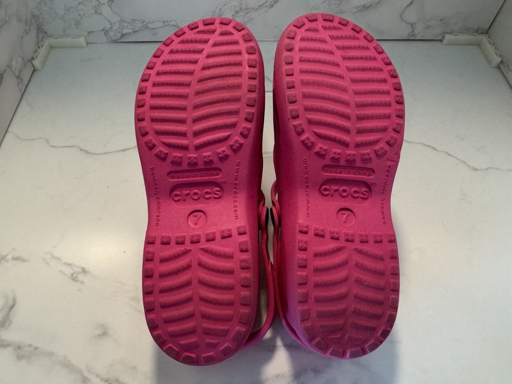 Crocs Shayna Clogs Womens 7 Pink Slip On Mary Jane Comfort Shoes Lightweight