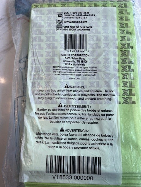 8 pk. Vacuum Cleaner Bags For Oreck type CC vacuum bags,XL UPRIGHT-CCPK8DW New