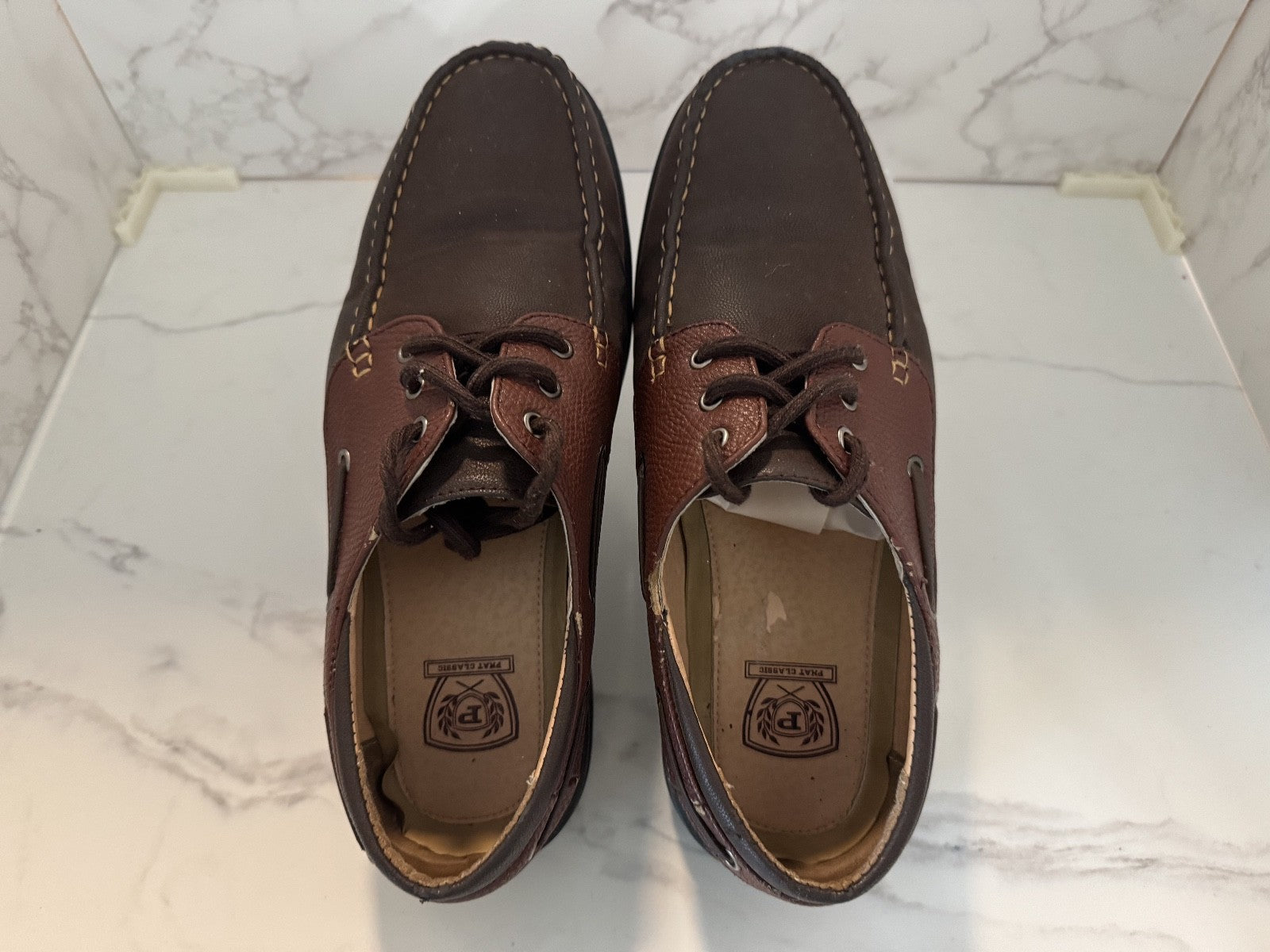 Phat Classic By Phat Farm Size Men's Two-Tone Leather Boat Shoe, Pre-owned, Good