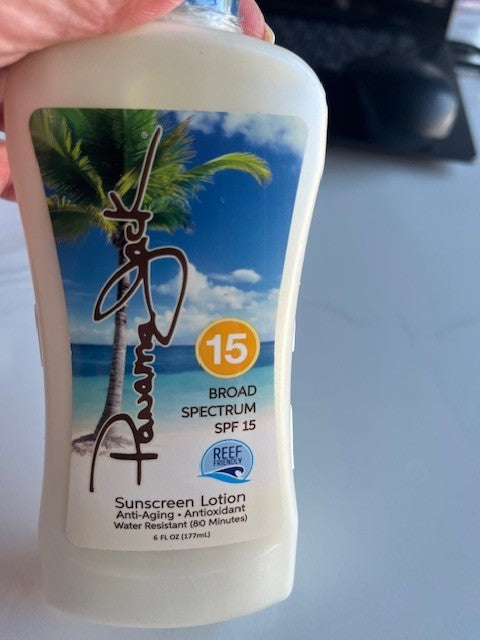 Panama Jack Sunscreen Lotion SPF 15 6 oz, Anti-AGING, 80 Minutes Protect SEALED
