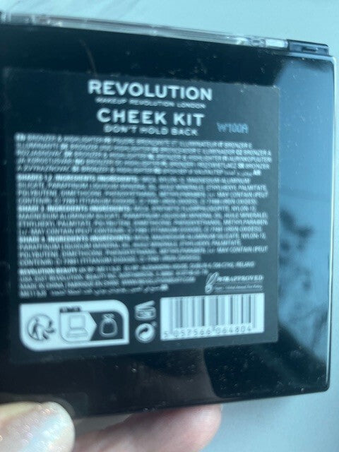 Makeup Revolution London Highlighter Cheek Kit Palette Don't Hold Back W/Brush