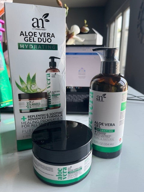 Aloe Vera Gel Set 99% Pure Organic Sunburn Relief & Hydration Face & Body SEALED