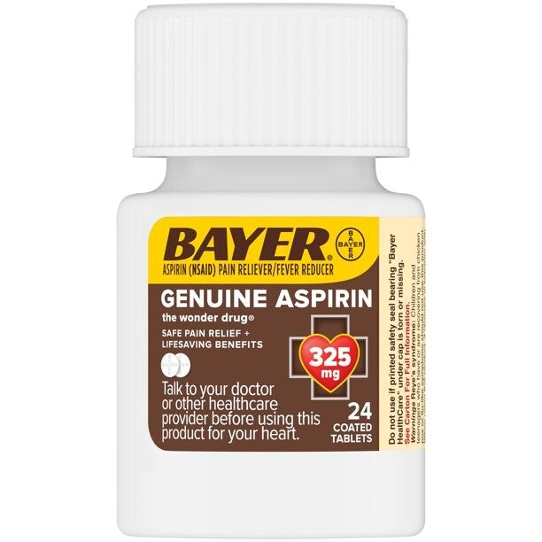 2 Box Bayer Genuine Aspirin Pain Reliever Fever Reducer 24 Tab 325mg