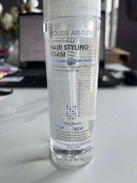 Giovanni Natural Mousse Air-Turbo Charged Hair Styling Foam 7 oz Mousse NO CAP