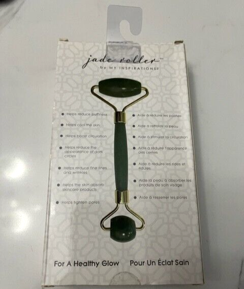 Jade Roller by My Inspirations Double-Ended Skin Beautification Tool NIB