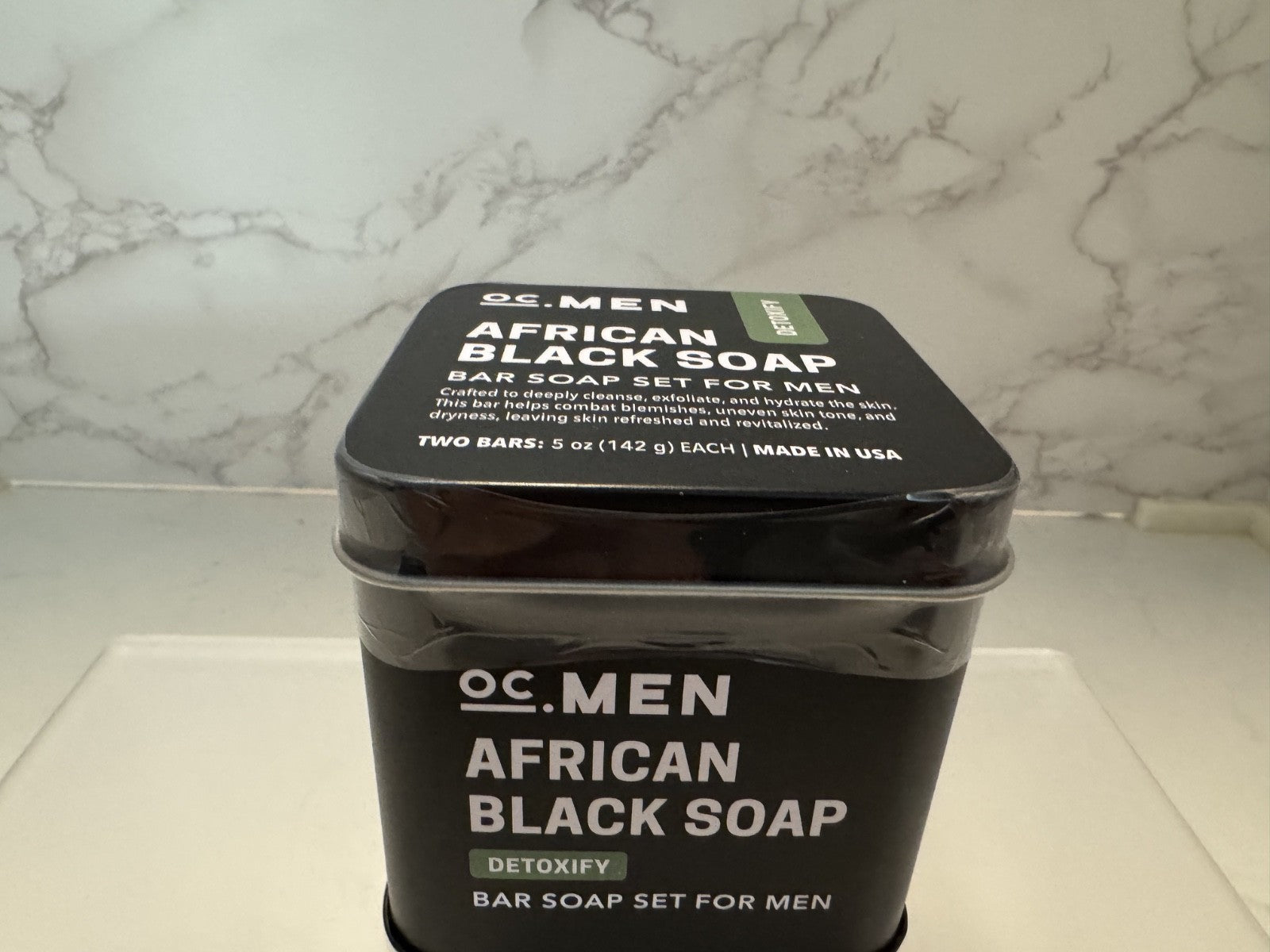 Olivia Care OC.Men Moisturizing Detoxify Bar Soaps Set, 2 Bars,142G Each, Sealed