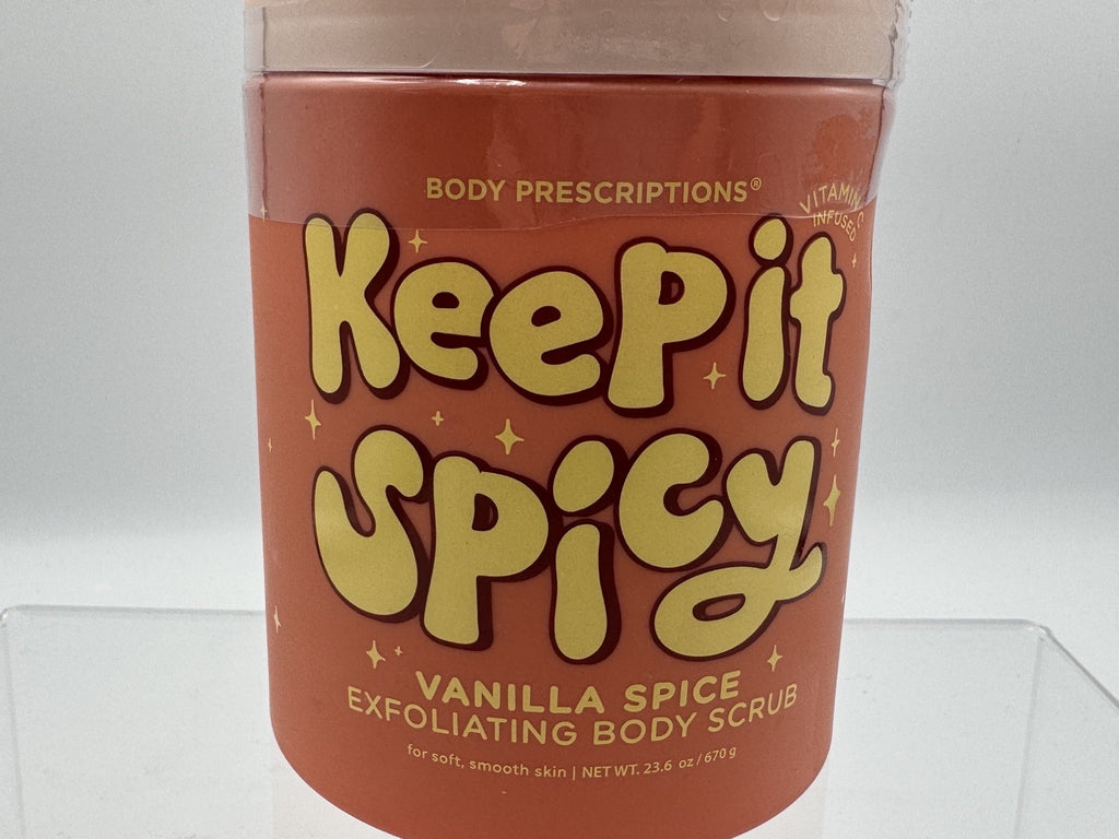 Body Prescriptions Keep It Spicy Exfoliating Vanilla Body Scrub, NEW 23.6oz