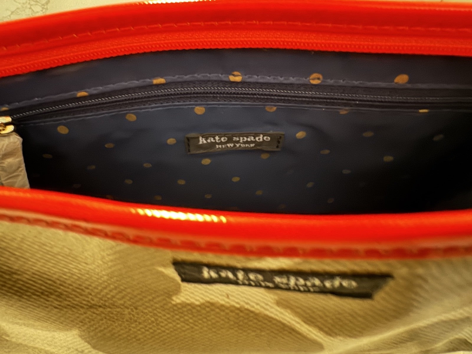 KATE SPADE Medium Heddy Cosmetic Pouch Biege Cow Print Handbag/Makeup Bag, NWOT