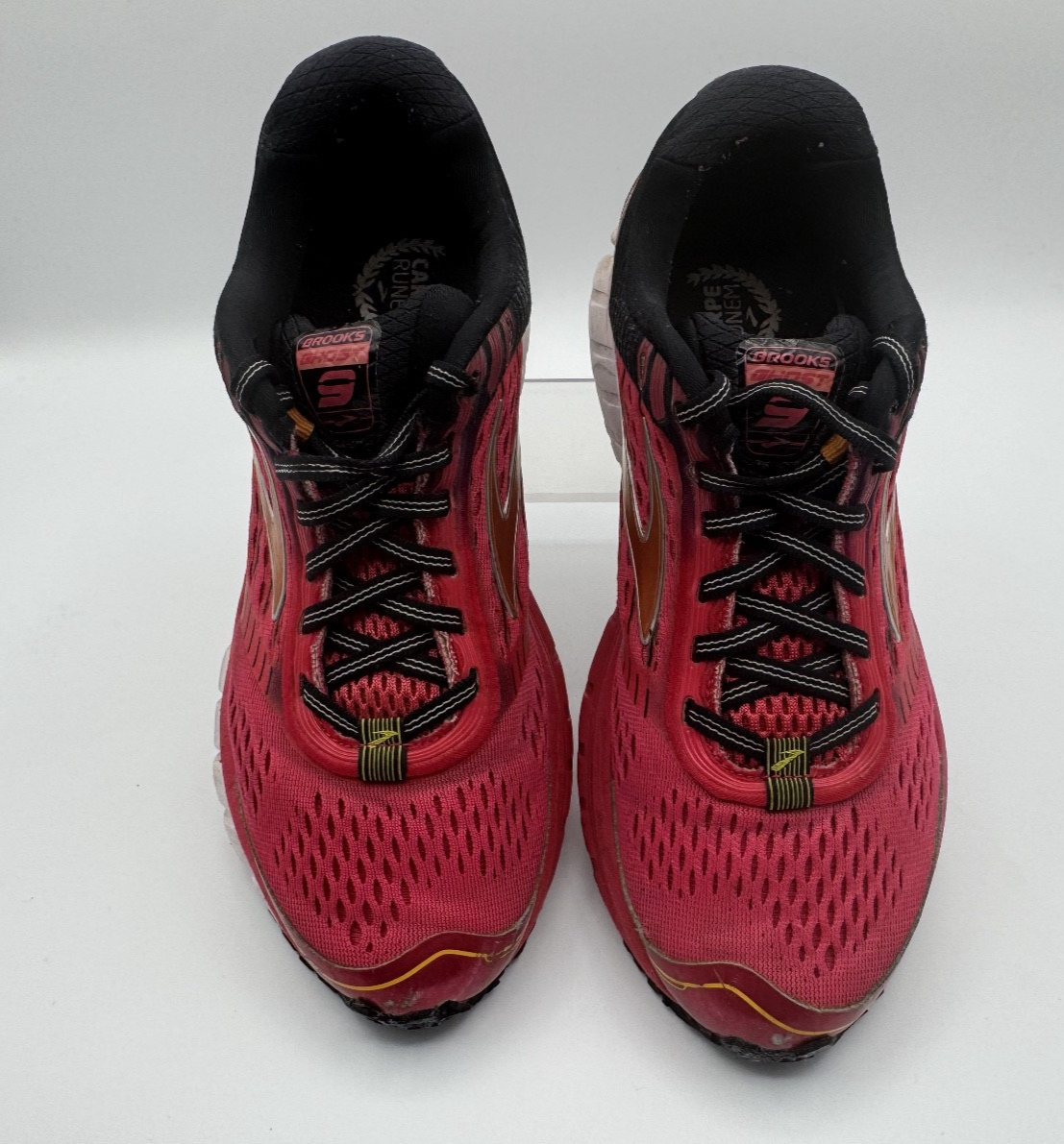 Brooks Ghost 9 Women's Size 8.5 Running Shoes Pink Red Black, Pre-owned