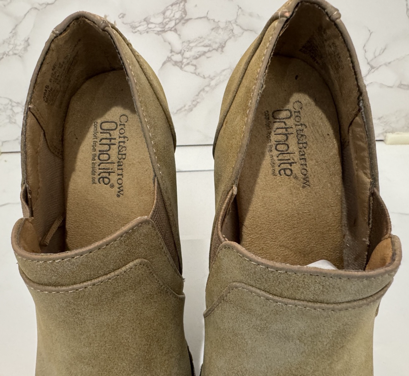 Croft Barrow Ortholite Women's Morgan Slip-on Heel Mules Size 6.5 Tan, Pre-owned