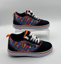 Heelys Pro 20 90s Print Lace Up Skate Wheel Sneaker Shoes Youth Size 2, w/Wheels