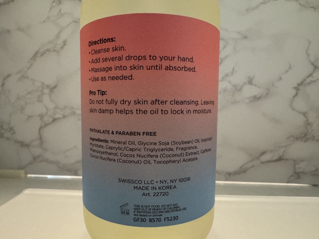 Precision Beauty Caffeine & Coconut Body Oil 236ml Supercharge and Purify, New
