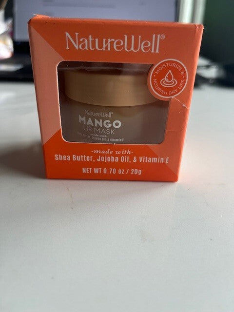 NatureWell Hydrating Lip Mask Mango 0.70 oz  Shea Butter,Jojoba Oil Vitamin  E