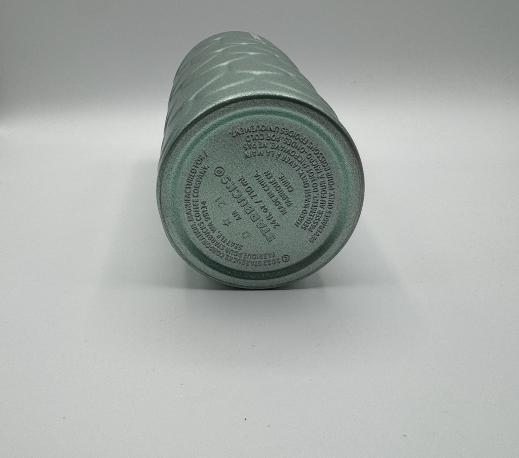 Starbucks Mermaid Scales Green Textured Metal 24oz Tumbler  w/ New Straw + Lid