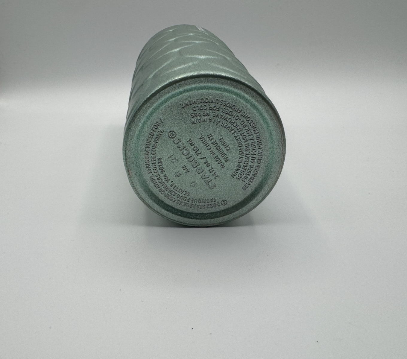 Starbucks Mermaid Scales Green Textured Metal 24oz Tumbler  w/ New Straw + Lid