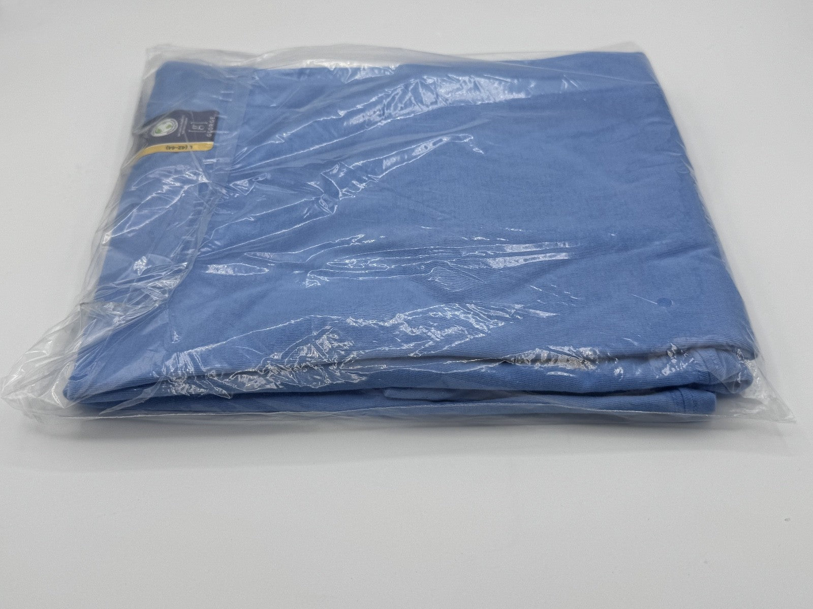 2 pk- George Men's Blank T-Shirt, Large (42-44), Crewneck, SOLID Light Blue, NWT