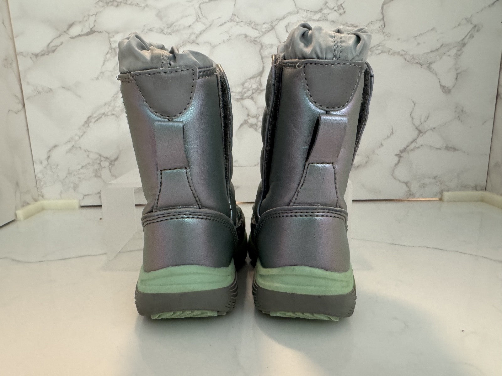 Lands End Boots Girls Size 5 Colorful Iridescent Flurry Snow Insulated Kids, Pre