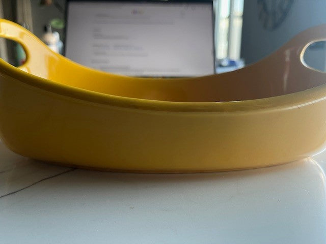 Rachel Ray Casserole Oval 1.25 Qt Golden Yellow Bakeware Stoneware Cassic w/hand
