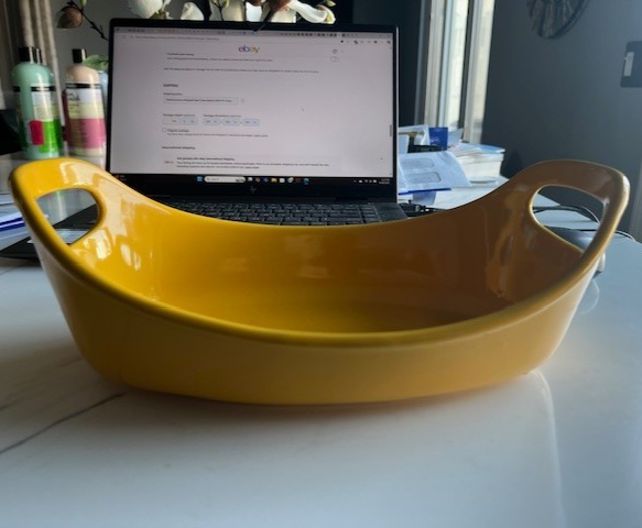Rachel Ray Casserole Oval 1.25 Qt Golden Yellow Bakeware Stoneware Cassic w/hand