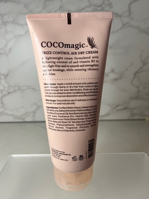 COCOmagic Frizz Control Air Dry Cream Coconut Oil Non-Greasy 6.0 oz Sealed NEW