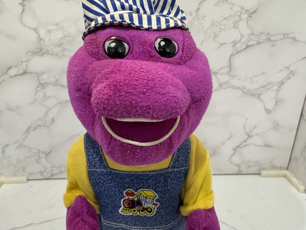 All Aboard Barney Dinosaur Musical Talking Moving Dancing Train Conductor 2002