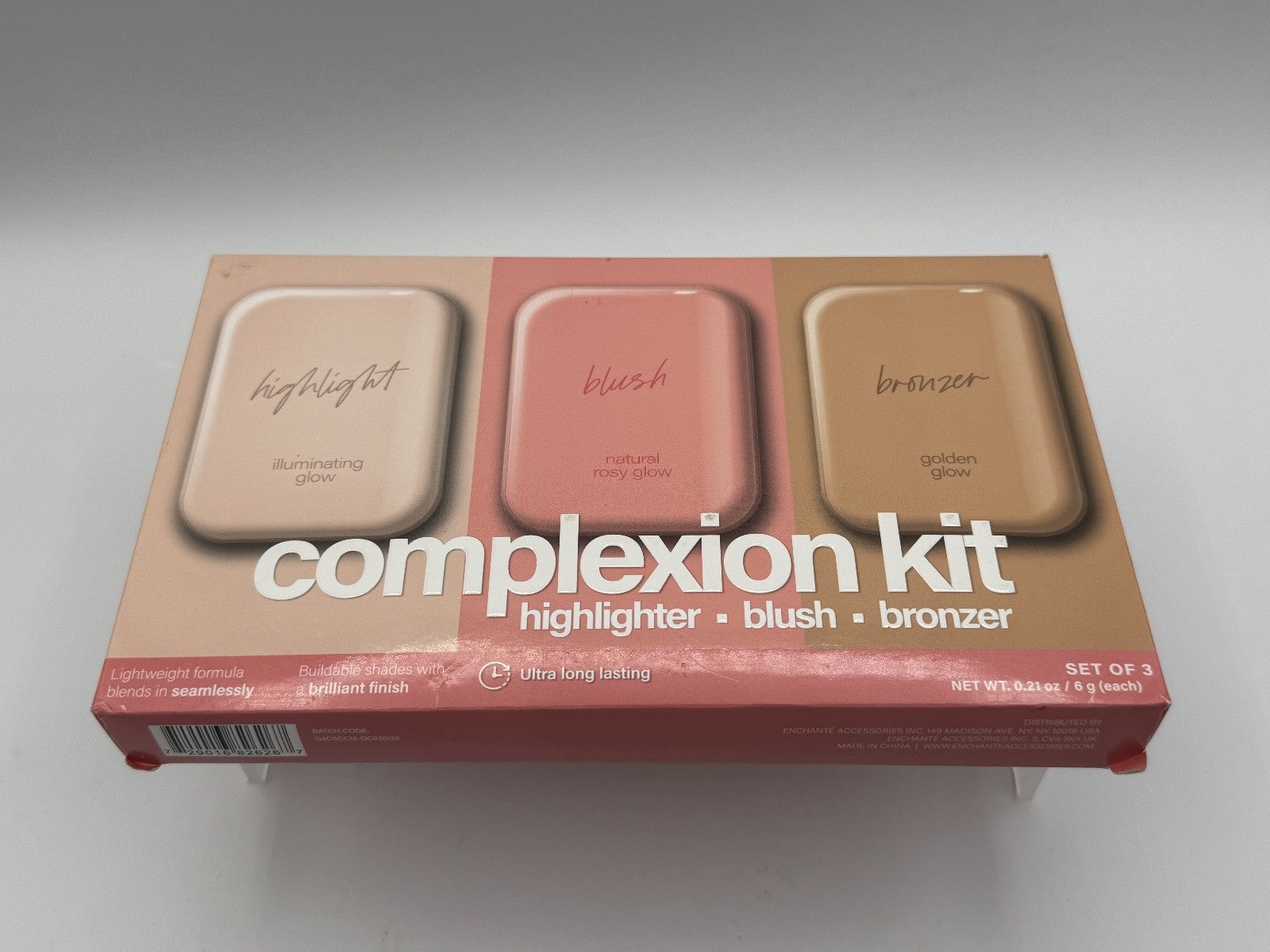3 Pcs• Complexion Kit Highlighter, Blush, Bronzer, Contour Powder Makeup Cubes