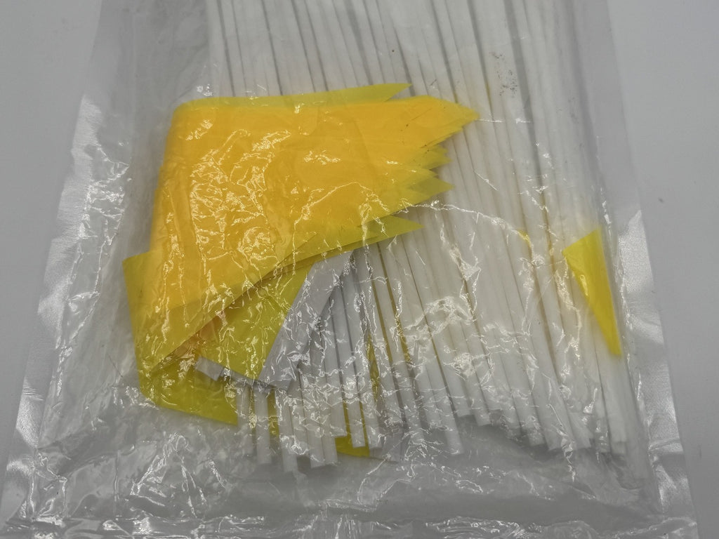 40 Pack Solid Color Blank Hand Held Flags Yellow Flags 8x12" Polyester Triangle