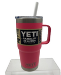 YETI RAMBLER 25 oz MUG WITH STRAW LID TROPICAL PINK BRAND NEW Tag, Travel Mug.