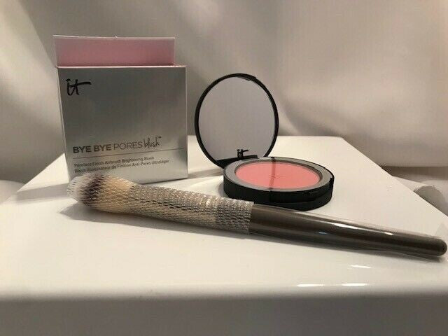 It Cosmetics Bye Bye Pores Poreless Je Ne Sais Quoi Brightening Blush+Brush NIB