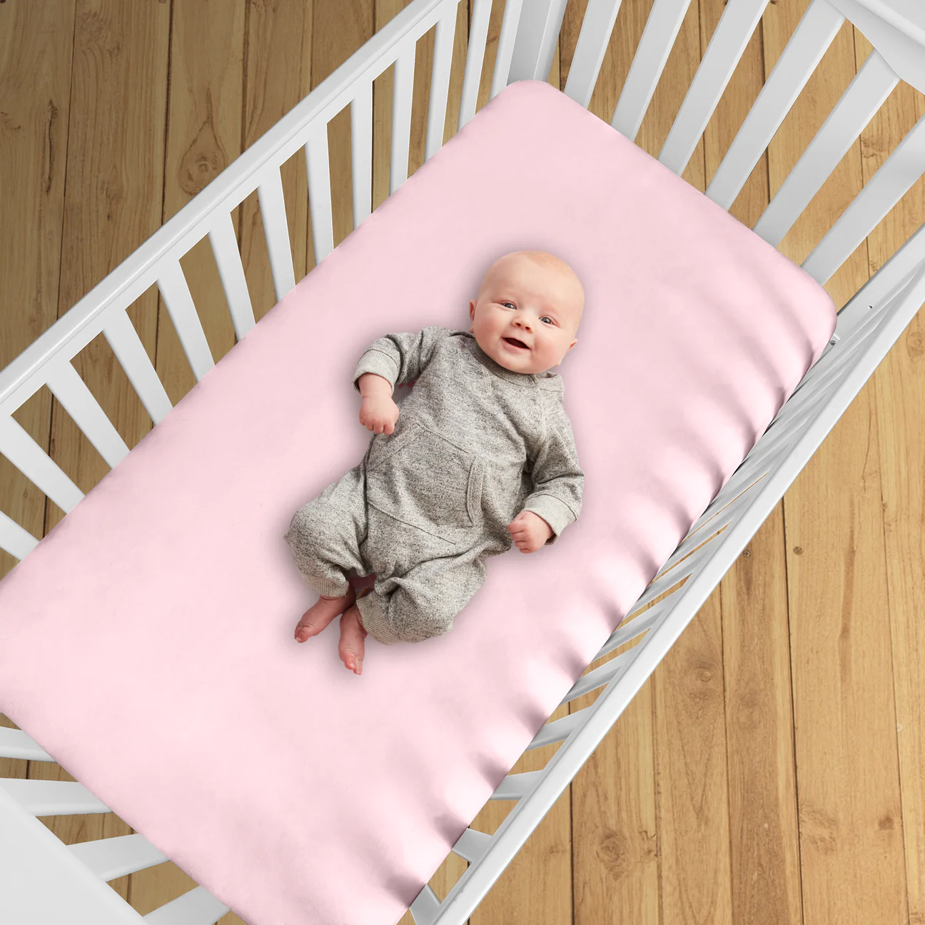 BreathableBaby All-in-One Fitted Sheet & Waterproof Cover Light Pink 2 Pack New