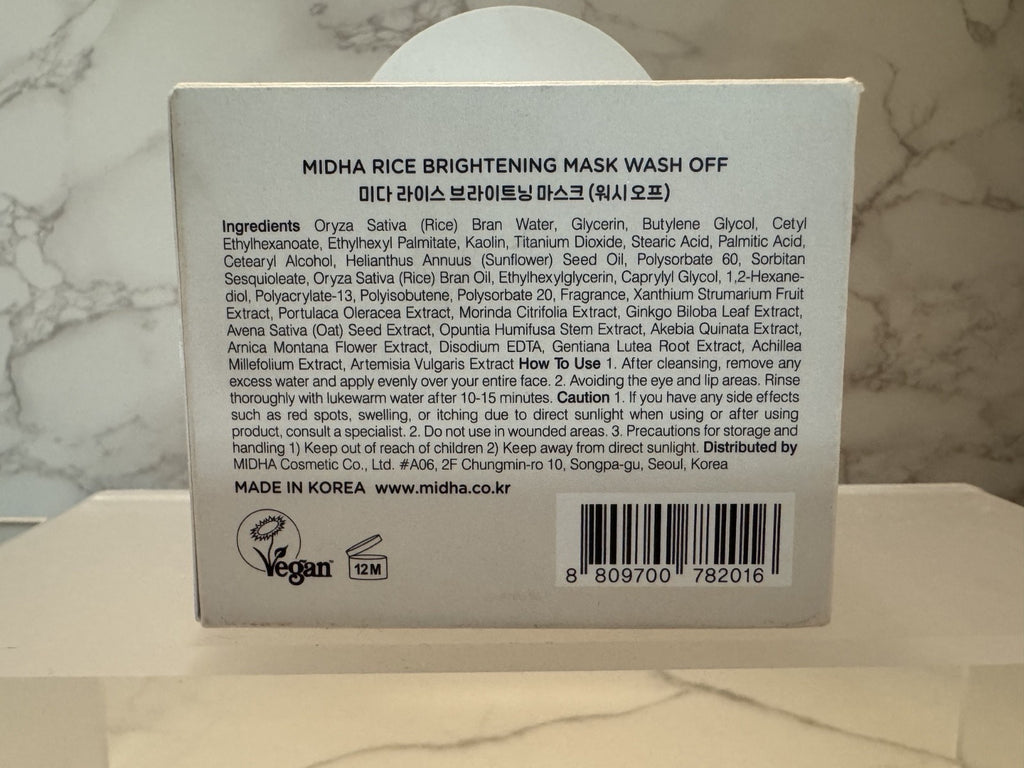 MIDHA (K-Beauty) Rice Brightening Face Mask Wash Off (100ml), NIB, Exp 05/28