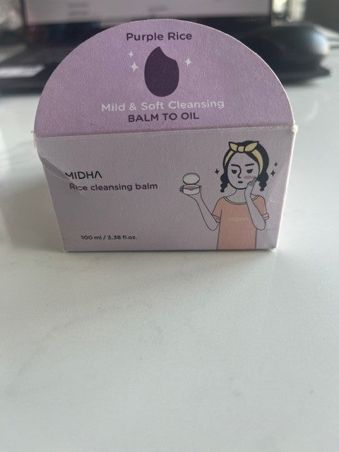 MIDHA Purple Rice  Mild & Soft Cleaning Balm To Oil Face Skin Vegan Exp 6/27