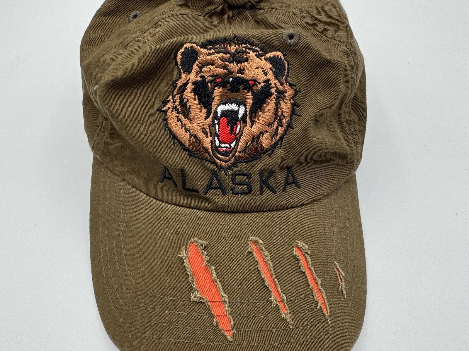 Arctic Circle Alaska Baseball Cap Hat Grizzly Bear Brown/Orange, Head Wear