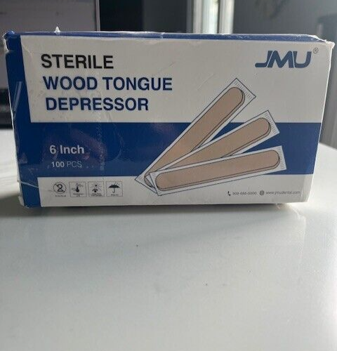 JMU Sterile Wooden Tongue Depressor 6'' Waxing Spatula/craft Stick Craft 100 pc.