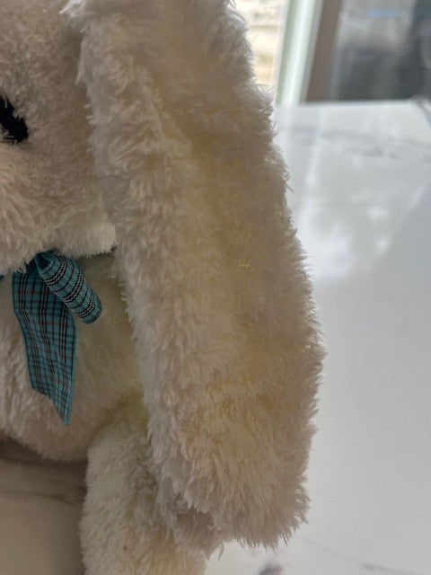 White Bunny Rabbit Plush Floppy Ears w/ bow tie, Stuffed Animal Toy PRE-OWNED