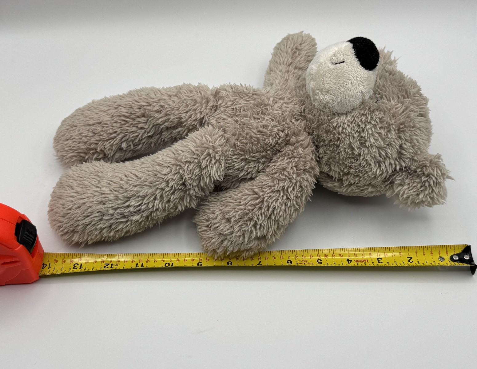 GUND Fuzzy Light Grey Teddy Bear Cute Adorable Soft Plush Toy Kids Gift, Pre-own
