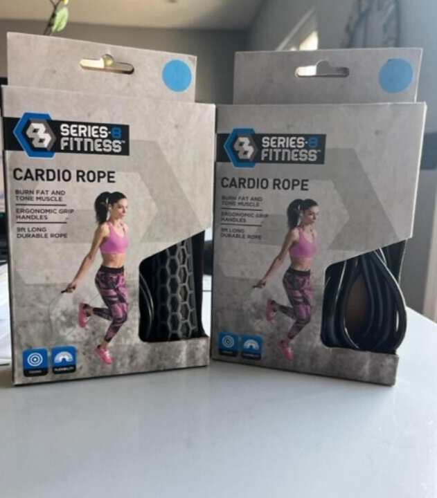 Lot of 2- Cardio Jump Rope Serie 8 Fitness burn fat tone muscle 9" Rope,  NIB