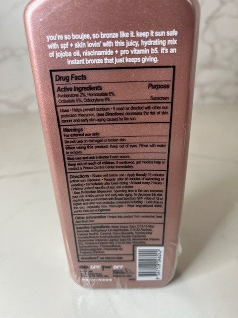 Bronzed and Boujee SPF 15 Sun Tanning Lotion Spray Bronzing 12/25 8 oz SEALED